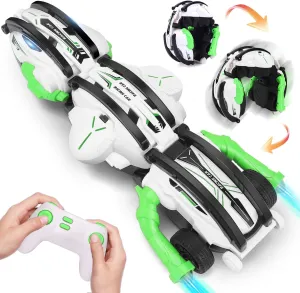 Boys Remote Control car - Suitable for 6-12 Children's Birthday Toys, a Key to Transform 360 ° flip Rotating Stunt car, 2.4Ghz high-Speed Racing car, Suitable for All-Terrain car
