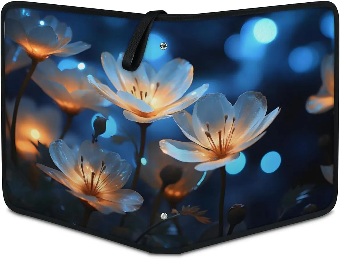 Bright Daisies 3 Ring Trading Zipper Binder Strap, Trading Card Binder 4 Pocket, 400 Pockets Card Holder with 50 Removable Sleeves for Game Cards