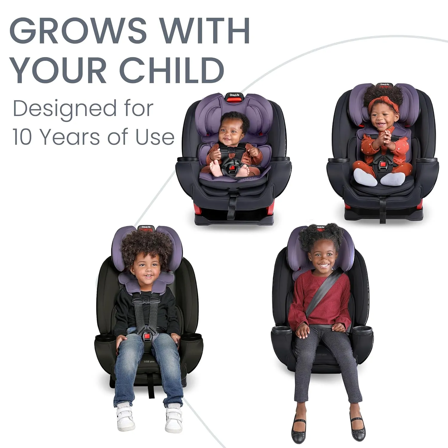 Britax One4Life Convertible Car Seat, 10 Years of Use from 5 to 120 Pounds, Converts from Rear-Facing Infant Car Seat to Forward-Facing Booster Seat, Machine-Washable Fabric, Iris Onyx