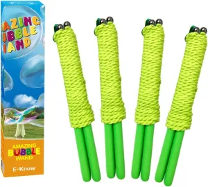 Bubble Wand, 4 Pack Giant Bubble Wand Outdoor Toy for Kids, Recyclable Stainless Steel, Telescopic Design Bubble Party Favors,Works Best with Bubbleventi Bubble Mix