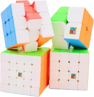 Bukefuno MoYu Meilong 2x2 3x3 4x4 5x5 Speed Cube Gift Box Set Stickerless Magic Puzzle Cubes Speed Cubing Bundle 2x2x2 3x3x3 4x4x4 5x5x5 Puzzle Cube
