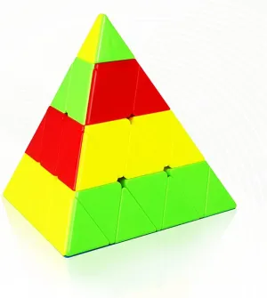 Bukefuno QY Toys Pyramid 4x4 Cube stickerless Magic MoFangGe 4x4x4 Pyraminx Puzzle Cube Speed Cubes