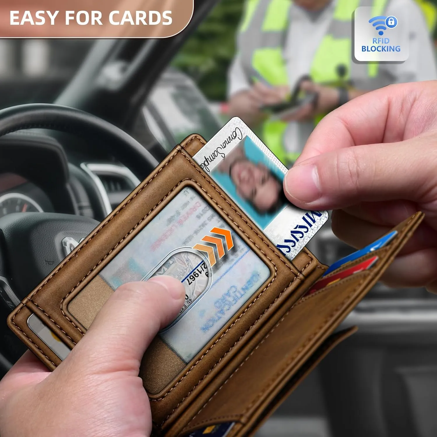 BULLIANT Magnetic Closure Slim Wallet-Genuine Leather Front Pocket Wallet for Men,RFID Blocking,Holds 12 Cards and Money Clip