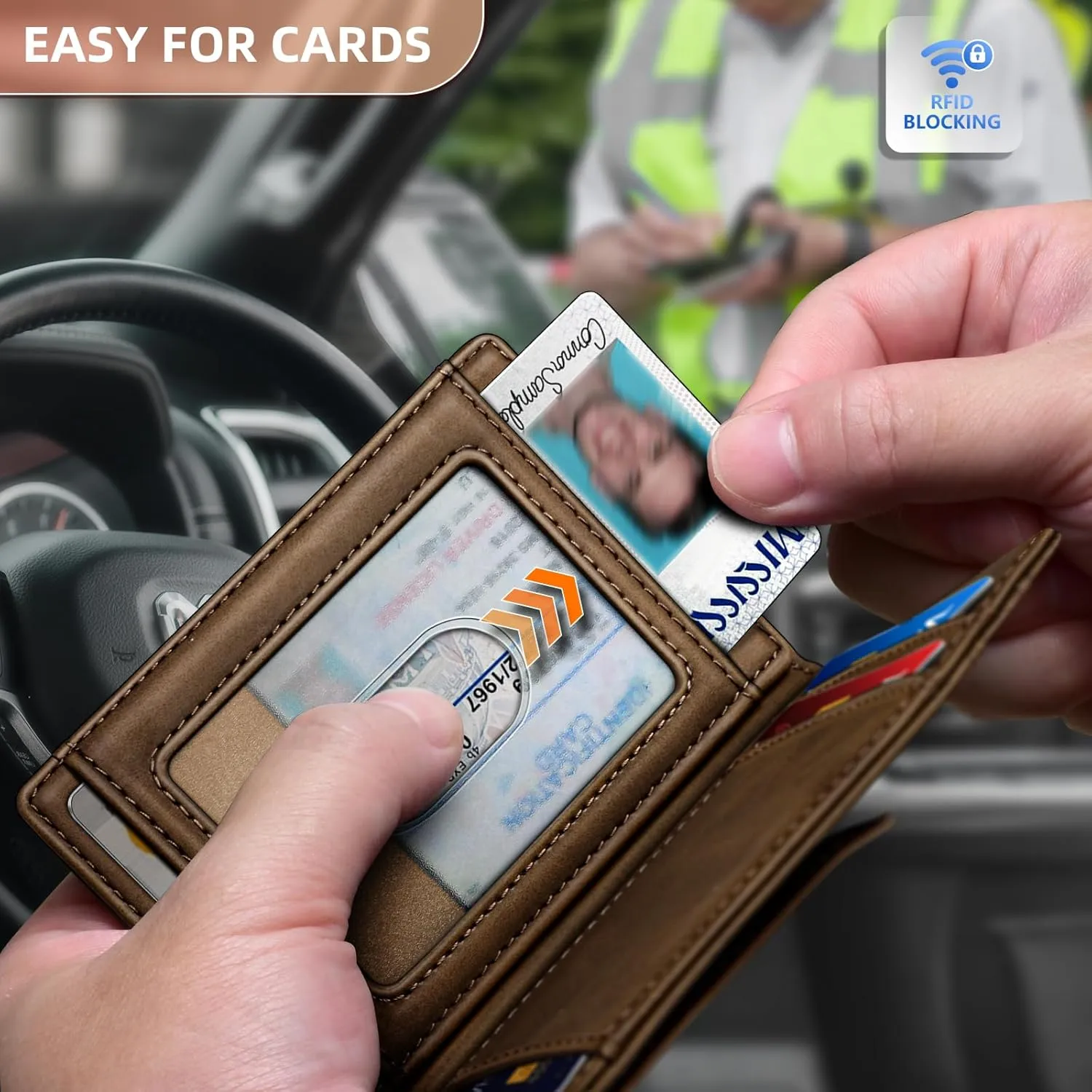 BULLIANT Magnetic Closure Slim Wallet-Genuine Leather Front Pocket Wallet for Men,RFID Blocking,Holds 12 Cards and Money Clip