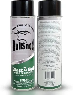 BullSnot Blast Odor Eliminator – Powerful Car & Home Smell Neutralizer. Eliminates Pet, Food, Tobacco, and Mold Odors. Safe for Carpets, Upholstery, Fabrics. Made in the USA.