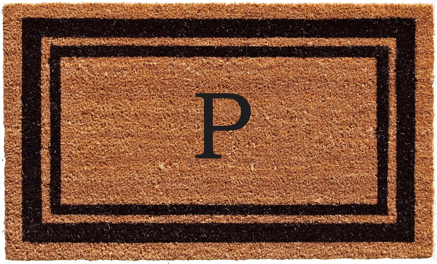 Calloway Mills 152962436P Black Border 24" x 36" Monogram Doormat, (Letter P)