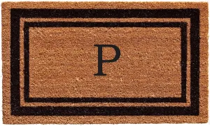 Calloway Mills 152962436P Black Border 24" x 36" Monogram Doormat, (Letter P)