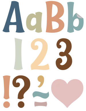 Calming Colors 4" Wild Whimsy Self-Adhesive Letters Combo Pack