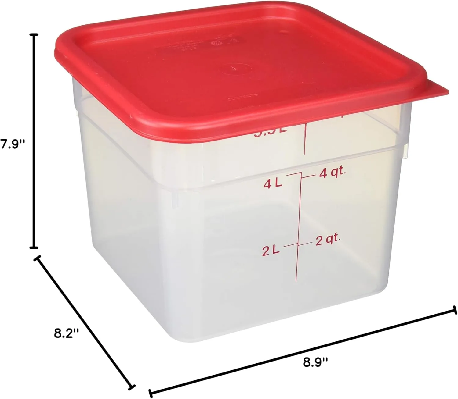 Cambro 6SFSPP190 Translucent Food Container With Lid, 6-Quart