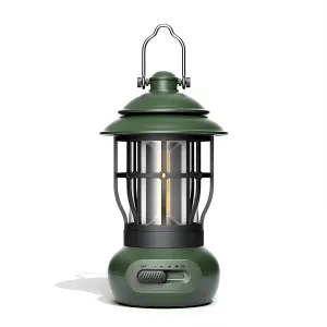 Camping Lamp, COB Lantern for Power Outage, Emergency Supplies, Suitable for Indoor and Outdoor, Portable Lantern, Green