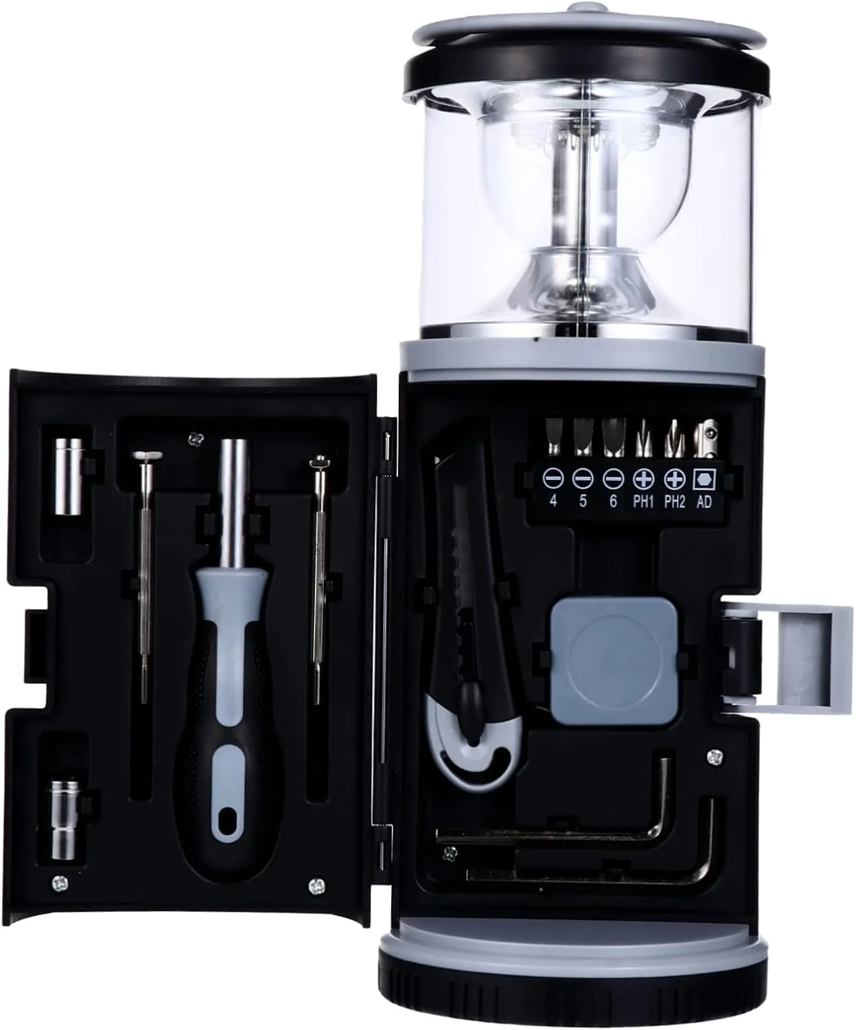 Camping Lantern Flashlight Set with Multifunctional Screwdriver Tools Handheld Lamp Waterproof