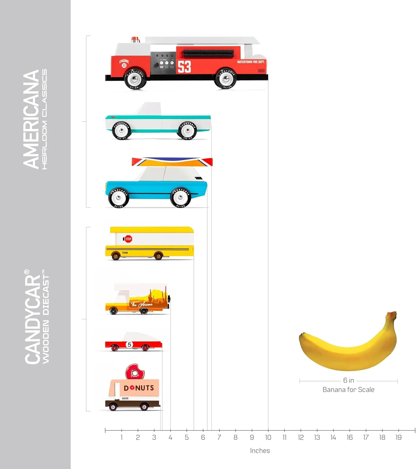 CANDYCAR® Wooden Diecast Collection - Milk Truck, Premium Handcrafted Beech Wood Toy Car