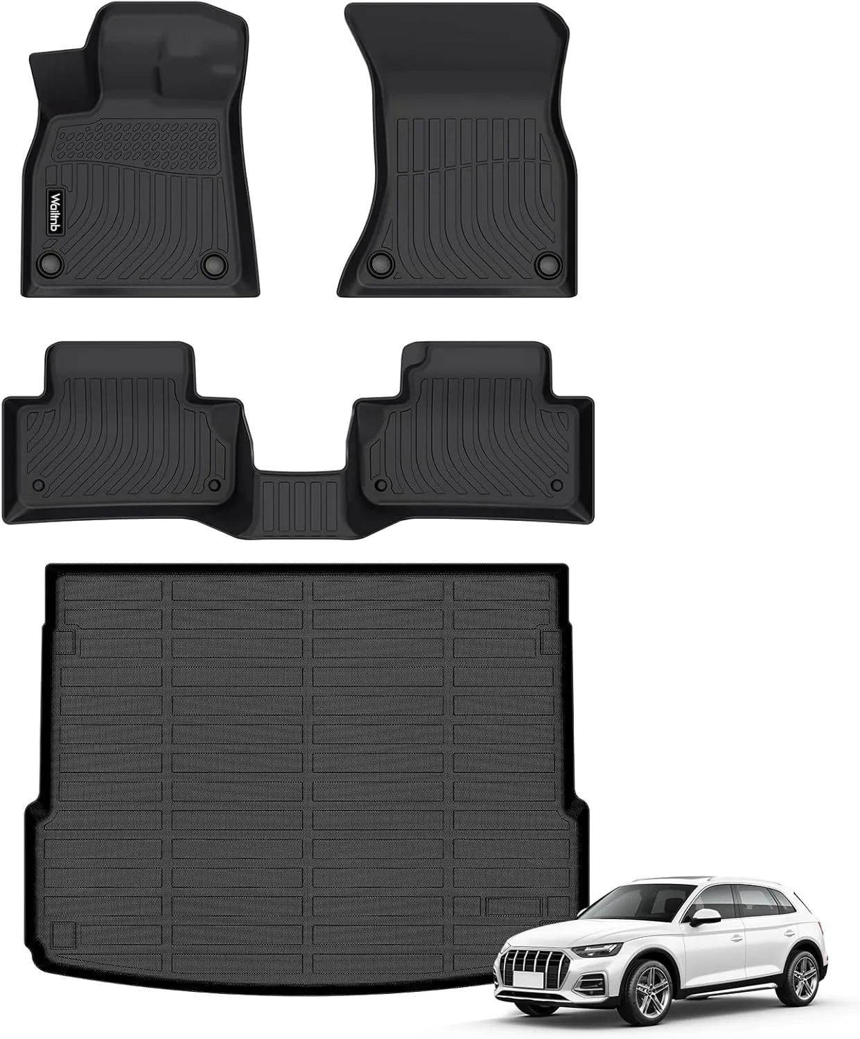 Car Floor Mats & Cargo Trunk Liners Custom Fit Audi Q5 / SQ5 2023 2022 2021 2020 2019 2018 All Weather Floor Mats for Audi Q5 SQ5 TPE Durable Floor Liners Accessories