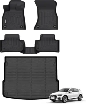 Car Floor Mats & Cargo Trunk Liners Custom Fit Audi Q5 / SQ5 2023 2022 2021 2020 2019 2018 All Weather Floor Mats for Audi Q5 SQ5 TPE Durable Floor Liners Accessories
