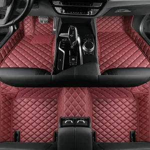 Car Mats for Audi A3 Sedan 8V 5 Seats 2012 2013 2014 2015 2016 Anti-Slip Wear-Resistant Automotive Floor Mats,Environmentally Friendly Comfortable Car Mat Set,Red