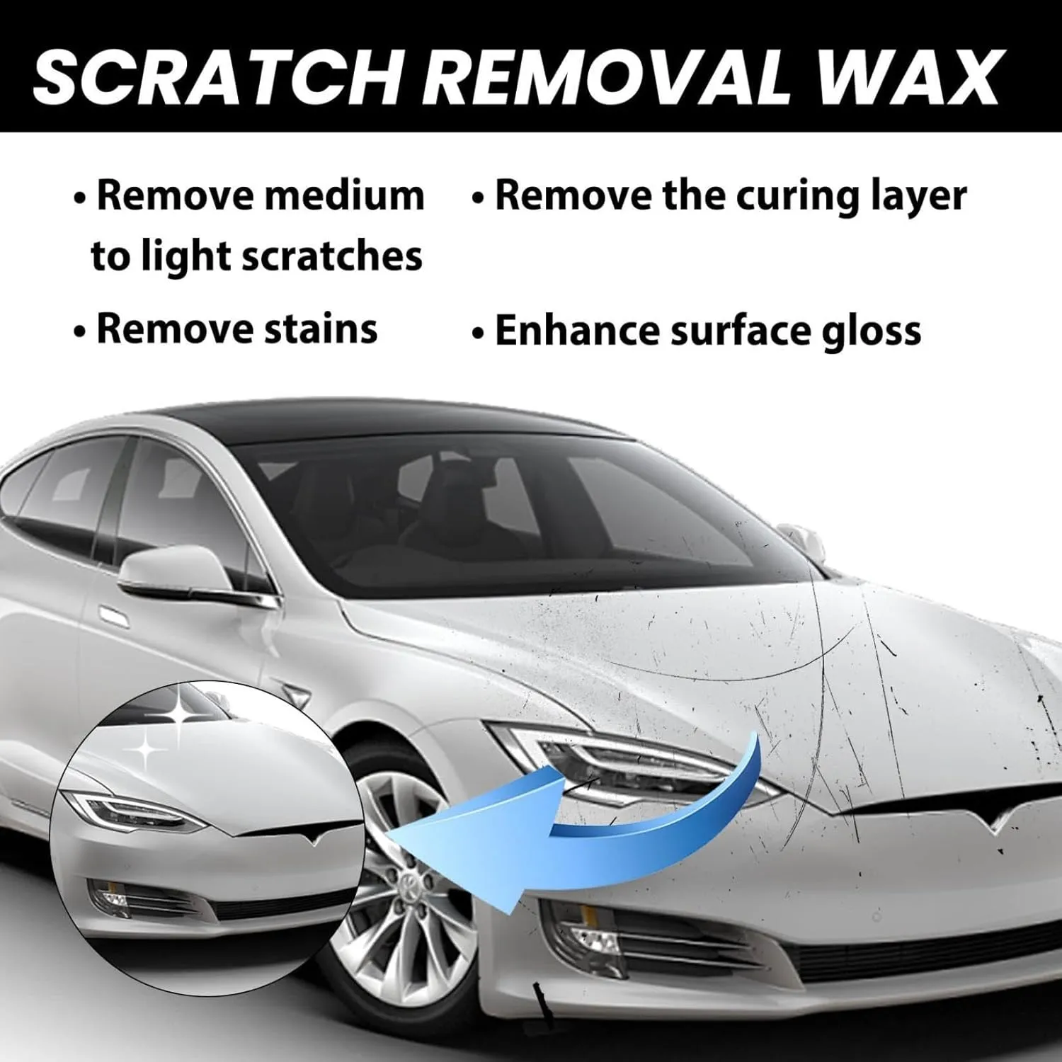 Car Scratch Remover & Erase Car Scratches Repair Paste Kit with Sponge/Wipe - Grade Polish Wax for Cars Quick Scratch Removal, Long-Lasting Protection, Easy Application (1)