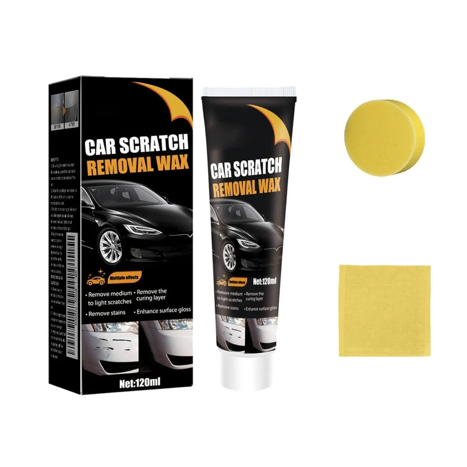 Car Scratch Remover & Erase Car Scratches Repair Paste Kit with Sponge/Wipe - Grade Polish Wax for Cars Quick Scratch Removal, Long-Lasting Protection, Easy Application (1)