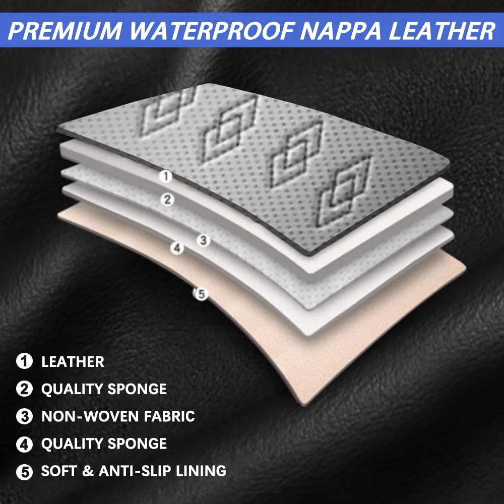Car Seat Cover for Mercury Sable 2000-2009,Waterproof Leather Seat Covers 2-Seats Standard,Car Interior Accessories with Airbag,Car Seat Protectors for Sable(Black Gray)