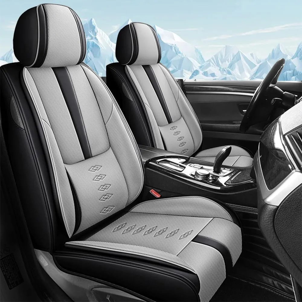 Car Seat Cover for Mercury Sable 2000-2009,Waterproof Leather Seat Covers 2-Seats Standard,Car Interior Accessories with Airbag,Car Seat Protectors for Sable(Black Gray)
