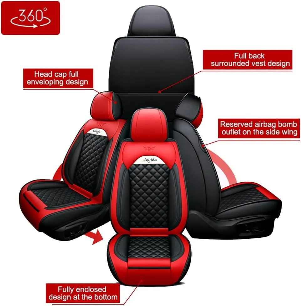 Car Seat Covers Full Set for Toyota for Tundra 2004-2025 Car Seat Protector Waterproof Leather Seat Cushion Interior Accessories MK88 Black Front Pair and Rear
