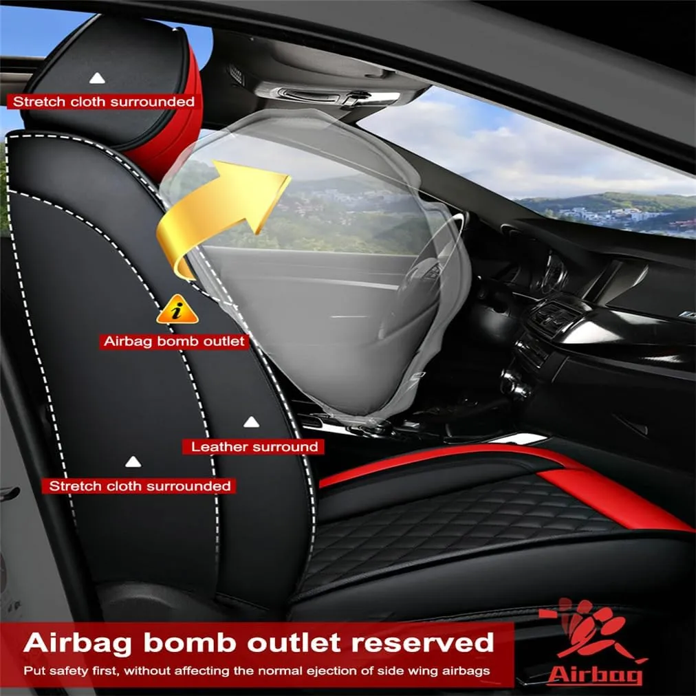 Car Seat Covers Full Set for Toyota for Tundra 2004-2025 Car Seat Protector Waterproof Leather Seat Cushion Interior Accessories MK88 Black Front Pair and Rear