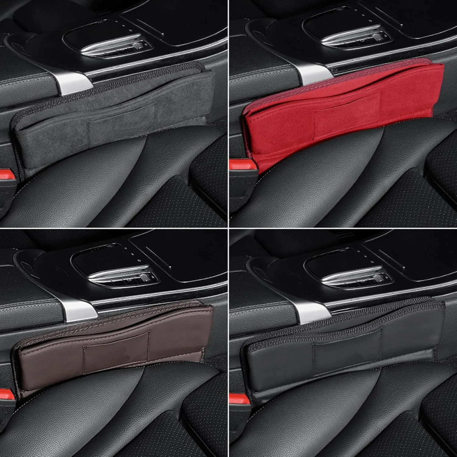 Car Seat Gap Filler Organizer for Peugeot 5008 II (Phase II, 2020) 2020 2021 2022 23 24, Car Seat Crevice Storage Box Car Accessories,Black