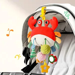 Car Seat Toys for Babies - Baby Car Seat Toy with Rattles, BB Sound & Soft Plush - Interactive Carseat Hanging, Perfect Stroller Toys for Infants & Toddlers