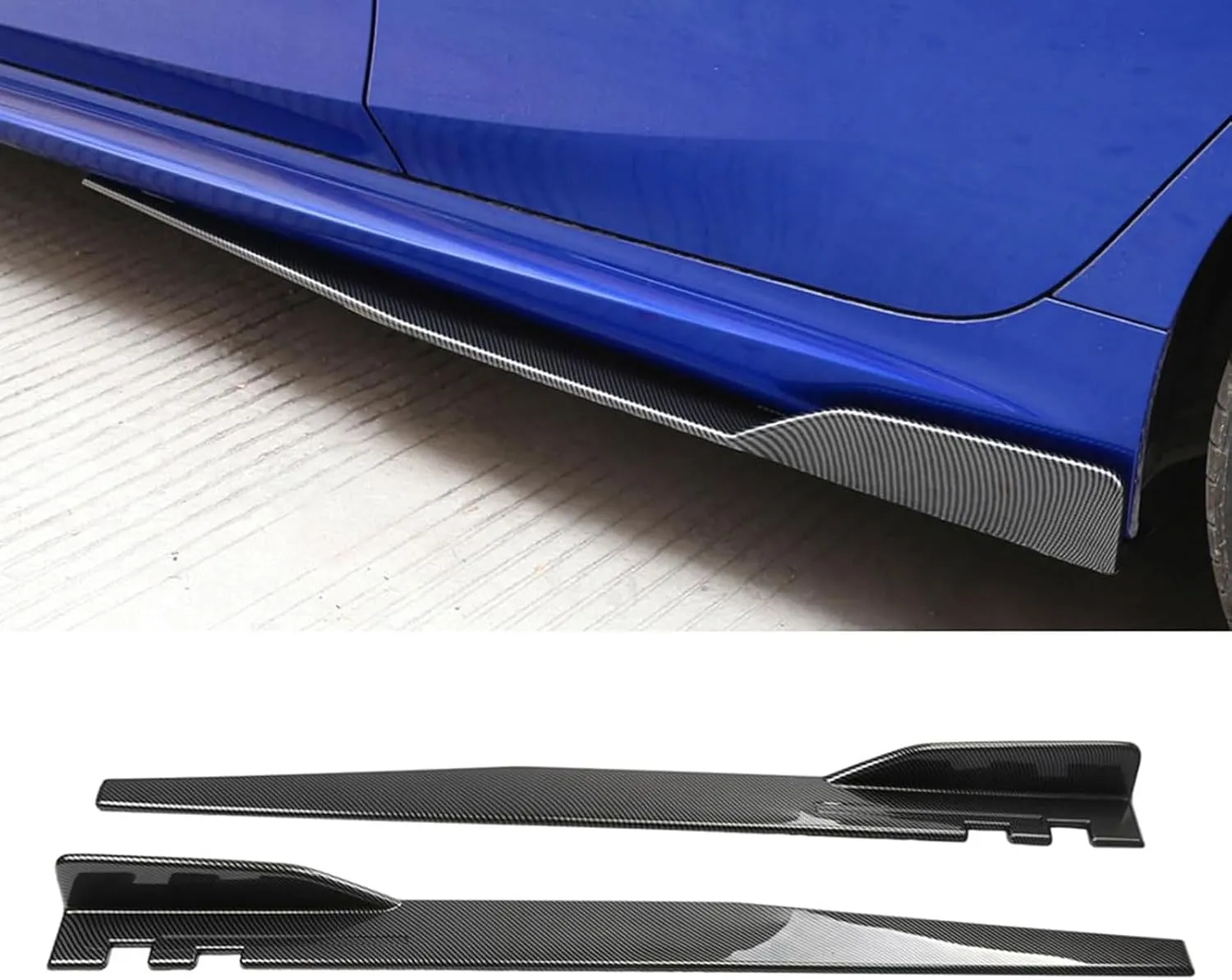 Car Side Skirts for Nissan Prairie (M12) 1998-2003 2004, Side Skirt Extension Running Boards Anti-Collision Body Kit, Car Styling Accessories,Bright Carbon Fiber