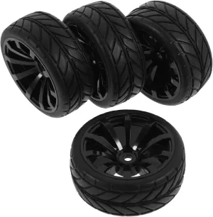 Car Tires Wheel Replacement 4pcs Plastic Mini Wheels Set Toys for Teens Boys and Girls Toy Car Wheel Model