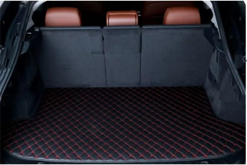 Car Trunk Mat for Suzuki Vitra 2016-2023 Trunk Liner Car Trunk Mat Protector Waterproof Scratch Resistant Car Cargo Protection Pallet Mat,Black red