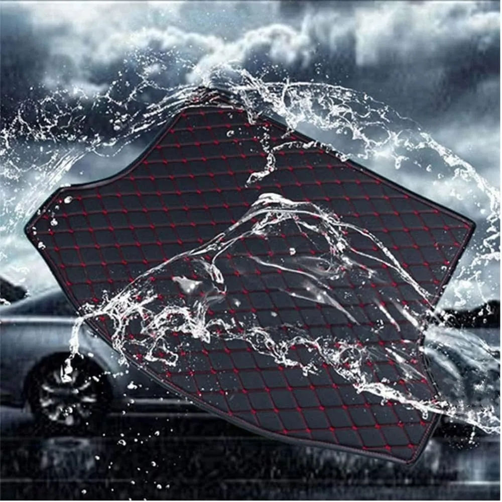 Car Trunk Mat for Suzuki Vitra 2016-2023 Trunk Liner Car Trunk Mat Protector Waterproof Scratch Resistant Car Cargo Protection Pallet Mat,Black red