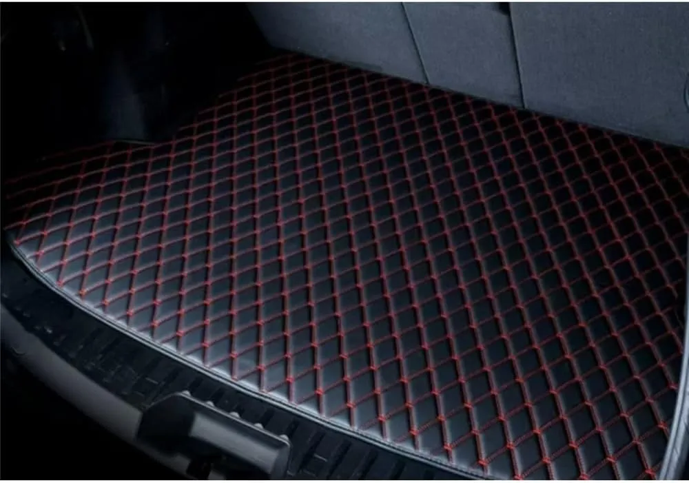 Car Trunk Mat for Suzuki Vitra 2016-2023 Trunk Liner Car Trunk Mat Protector Waterproof Scratch Resistant Car Cargo Protection Pallet Mat,Black red