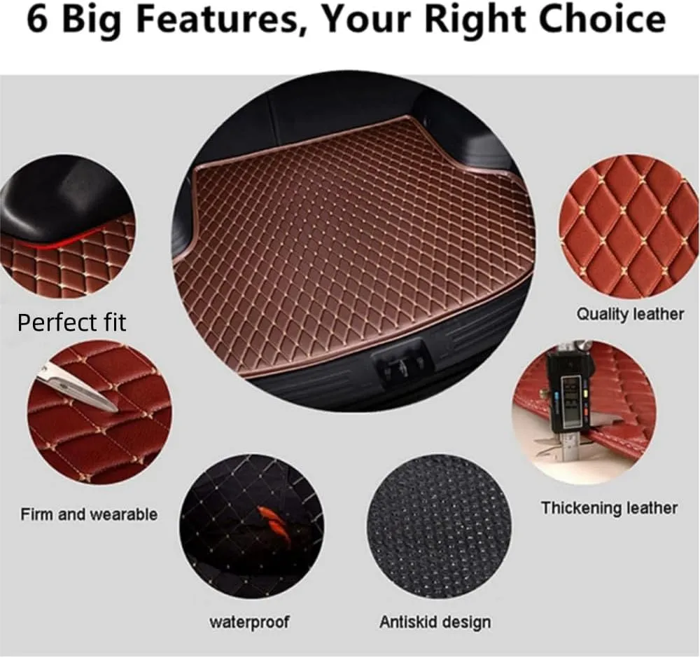 Car Trunk Mat for Suzuki Vitra 2016-2023 Trunk Liner Car Trunk Mat Protector Waterproof Scratch Resistant Car Cargo Protection Pallet Mat,Black red