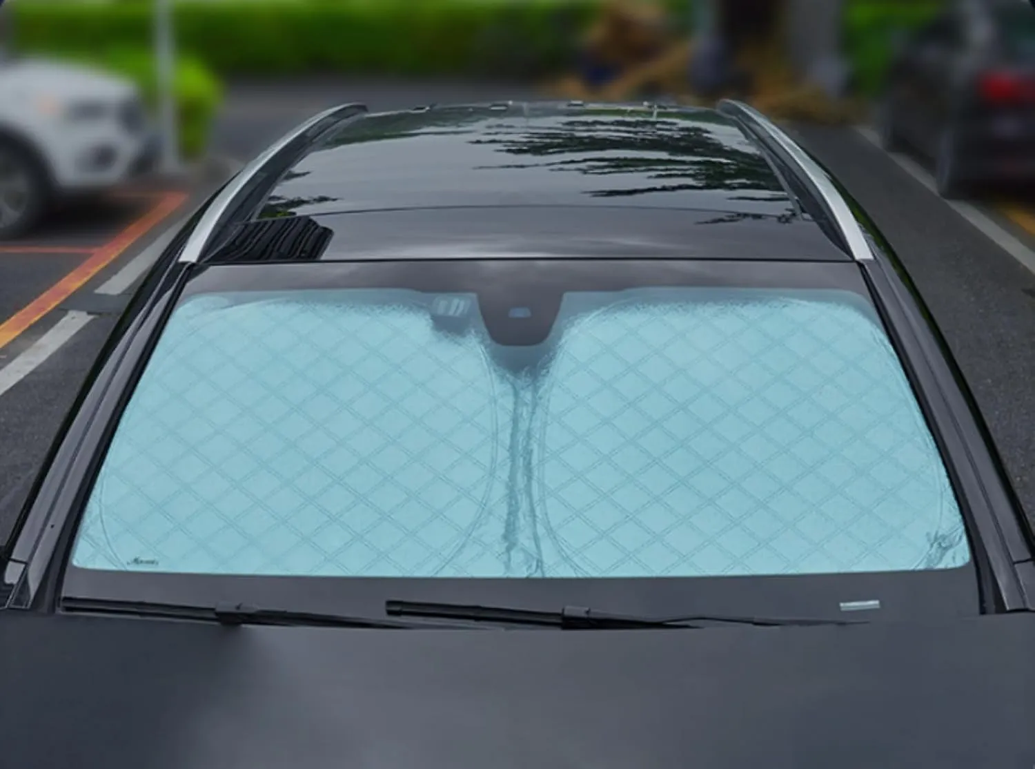 Car Windscreen Sun Shade for Mitsubishi Montero 1990-2006, Front Windshield Sunshade Blocks UV Rays Sun Visor Protector Keep Vehicle Cooler,A