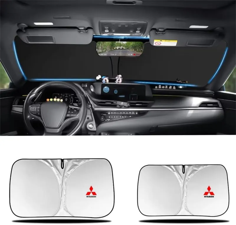 Car Windshield Sunshade for Mitsubishi Triton Double Cab Pick Up 2019-2023, Block UV Rays Sun Visor Protector, Front Window Sunshades, Windscreen Sunshade,B 145CM