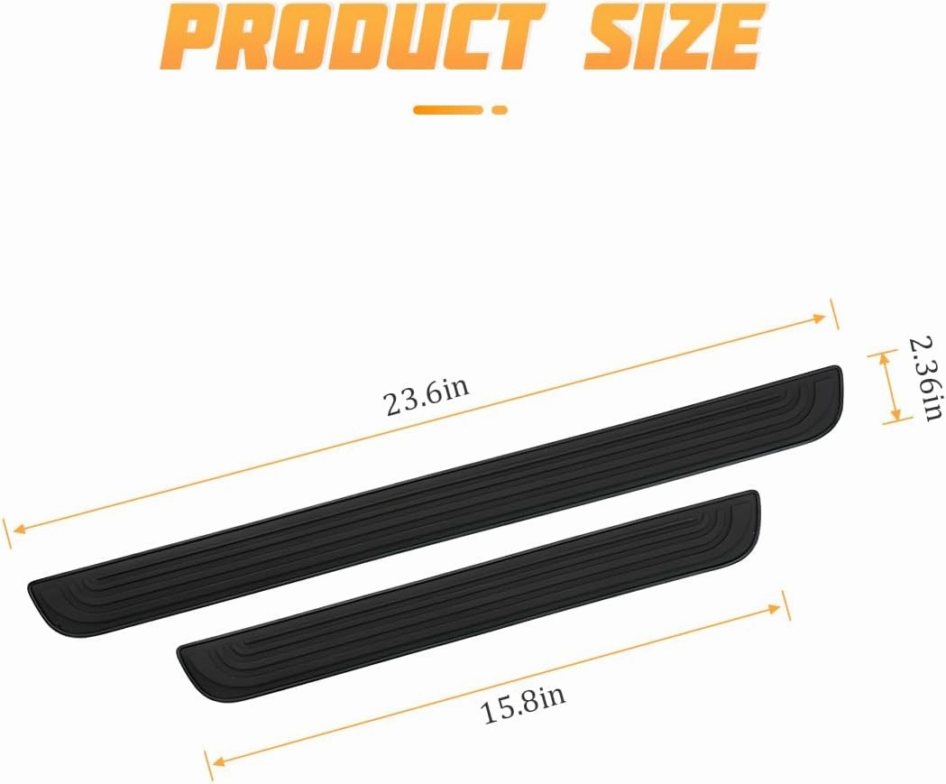 Car Door Sill Plate Protectors, 4 Pcs PVC Soft Rubber Front/Rear Door Sill Scuff Plate Guard, Universal Car Door Entry Decoration Stickers, Anti-Scratch Welcome Pedal Protector Cover