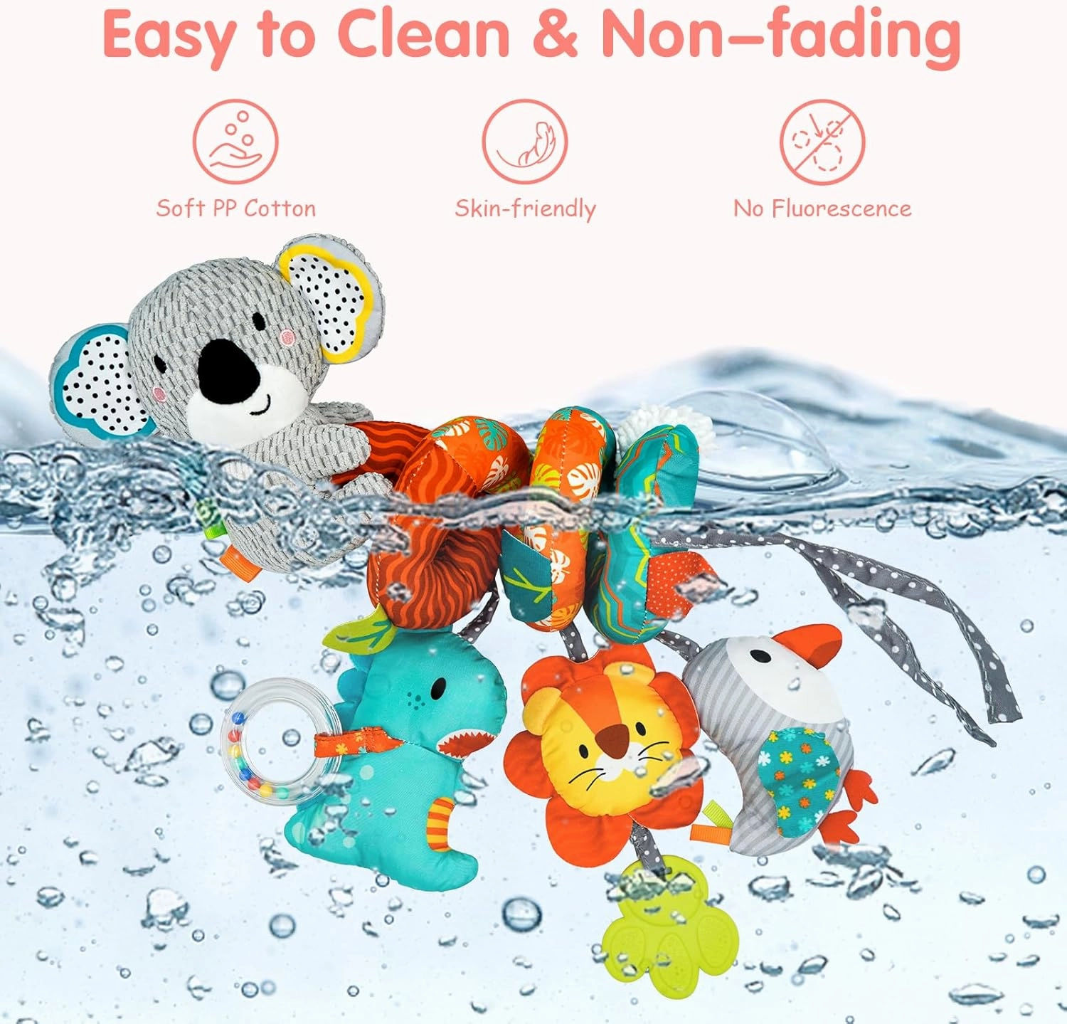 Car Seat Toys for Babies 0-6 Months, Newborn Toys Baby Toy 0-3 Months Stroller Toys, Infant Toy 0-6 Month for Carseat Stroller Crib with Mirror, Rattle, Teether for 0 3 6 9 12 Boys Girls