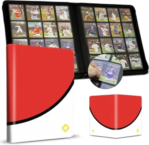 Card Binder 16 Pocket, 1000  Cards PU Cover Trading Card Binder Side Loading Card Collection Album Holder Folders