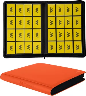 Card Binder 16 Pocket,Trading Card Binder Holds up to 1408 Cards with 44 Sleeves,Zipper Card Holder Album Compatible with TCG Card/Game Cards/Sports Card (Orange, Large)