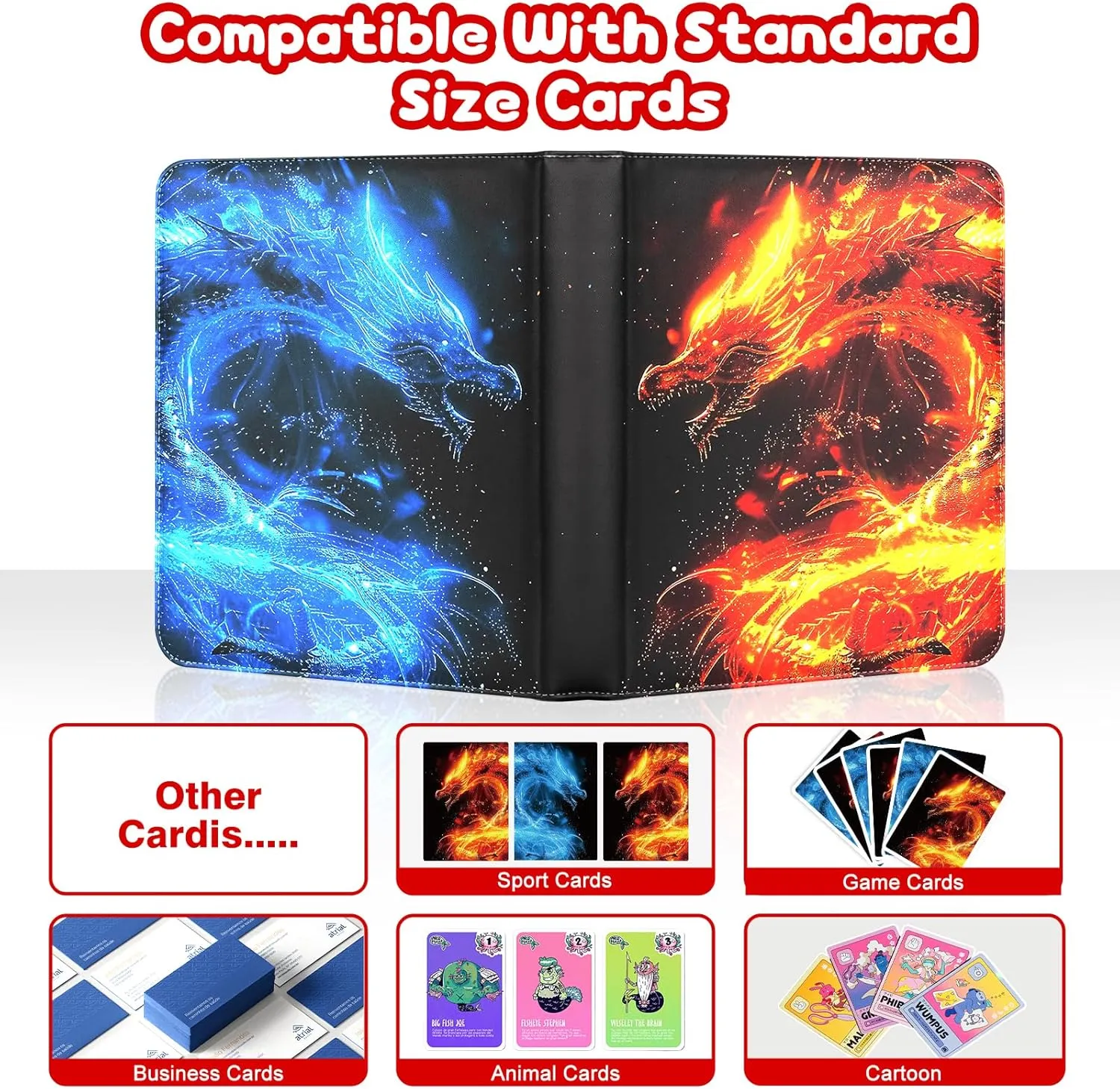 Card Binder 9 Pocket Holds 900 with 50 Removable Sleeves for Boys and Girls Built-in 3 Metal Ring Trading Holder Album Game,Sports,Yellow