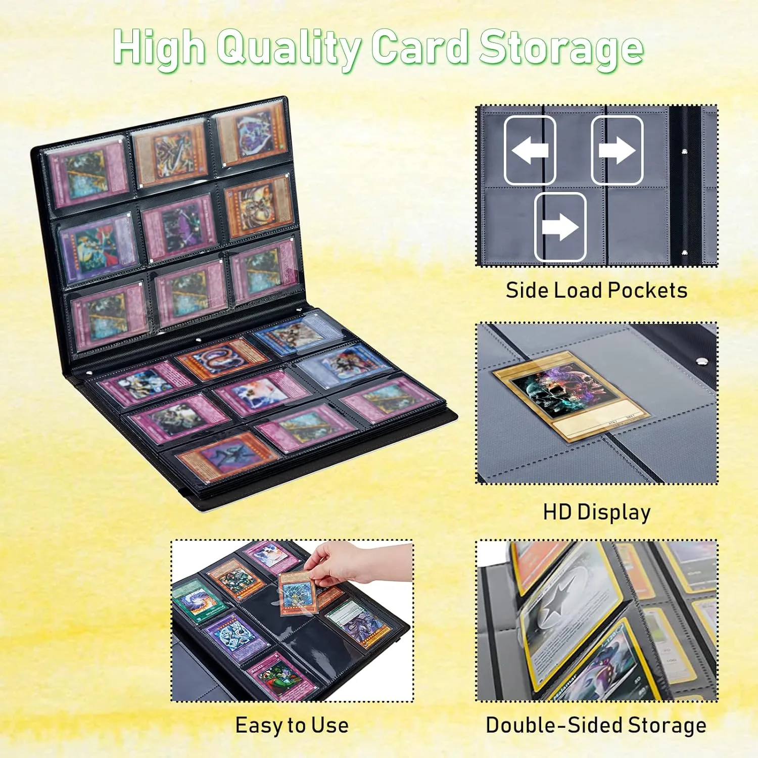 Card Binder 9 Pocket Trading Card Album Folder 900 Side Loading Pocket Binder Baseball Card Binder with Mountain Tree Moon Pattern Design Card Binder for Game Cards & Sports Cards