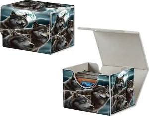 Card Deck Box, MTG Commander Deck Box for Trading Cards, 100  Sleeved Cards with PU Leather Magnetic Card Storage Box for TCG CCG Magic Cards - Wolfs