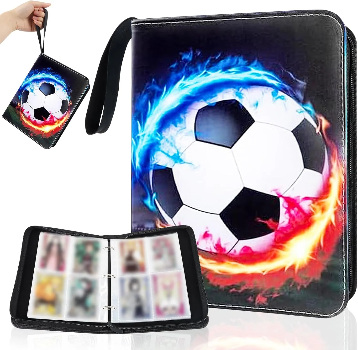 Card Scrapbook, Trading Card Album Football, 50 Pages 400 Cards Capacity, Scrapbook Card Protective Album, Football Scrapbook, Trainer Trading Card Albums, for Storing Trading Cards