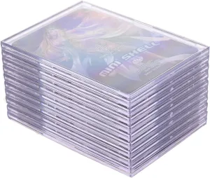Card Sleeves, Trading Cards Sleeves Kit - 20 Hard Plastic Covers Soft Clear Card Sleeves   5 Display Stand - Basketball, Football, Baseball,Game Card Protectors, White