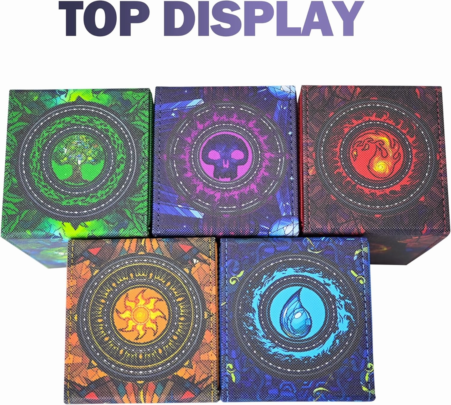 Card Deck Box for MTG Commander Display, Holds 100  Double-Sleeved Cards,Trading Card Storage Box for TCG/MTG/Sports Cards with 2 Dividers & 1 Toploader