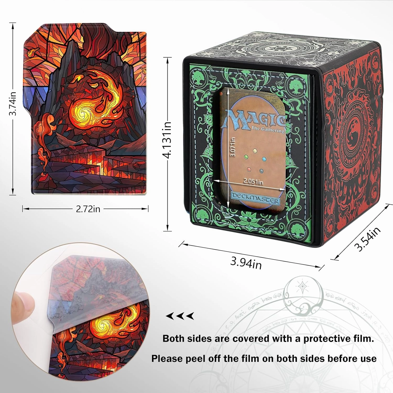 Card Deck Box for YGO MTG Deck Box 110  Double Sleeved Cards Storage Trading Card Games Leather Storage with divider,Holder (MTG)