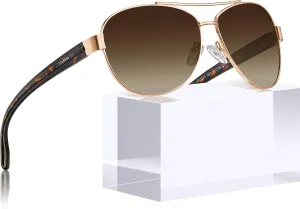 CARFIA Polarized Sunglasses for Women UV Protection Ultra-Lightweight Comfort Metal Frame Driving Glasses CA3210
