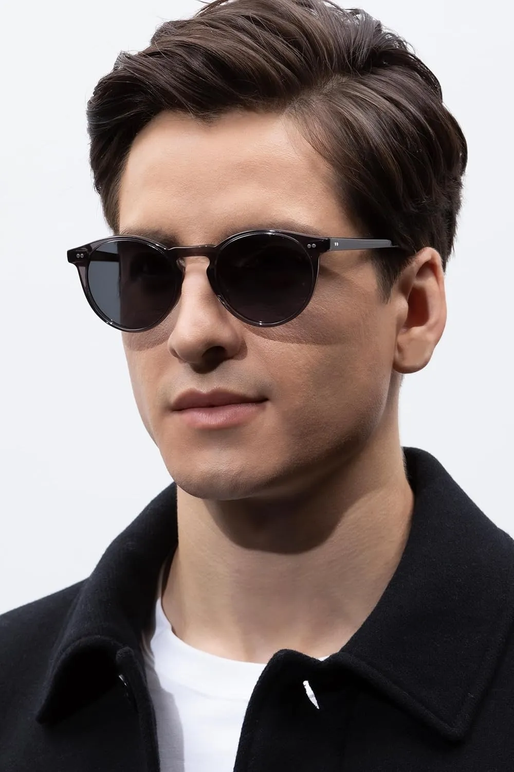 CARFIA Round Acetate Mens Sunglasses Polarized UV Protection Classic Retro Sun Glasses CA5289L