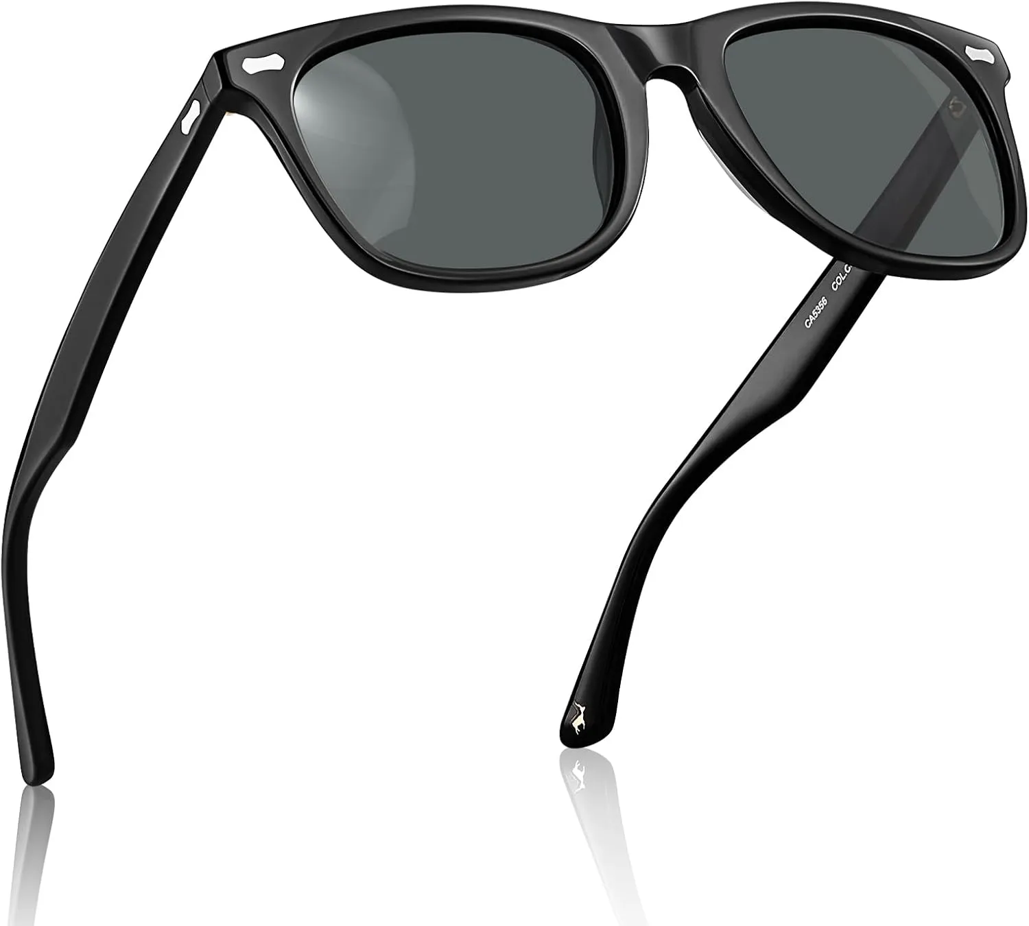 CARFIA Square Polarized Sunglasses for Men UV400 Protection Retro Acetate Italian Hand-crafted Driving Shades