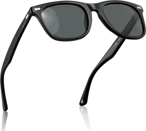 CARFIA Square Polarized Sunglasses for Men UV400 Protection Retro Acetate Italian Hand-crafted Driving Shades